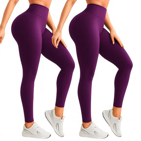 KIT 2 Calças Legging Femininas Suplex Liso - Zero Transparência E Cintura Alta